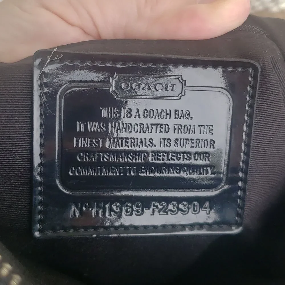COACH Black and Gray Signature Foldover Tote Bag No. H1369-F23304